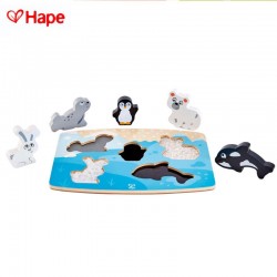 PUZZLE DIN LEMN SIMȚI ȘI RECUNOAȘTE HAPE - ANIMALE POLARE - H1620 - H1620 - view 1