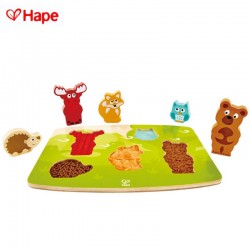 PUZZLE DIN LEMN PENTRU COPII HAPE SIMTI SI IDENTIFICA ANIMALELE PADURILOR - H1621 - H1621 - view 1