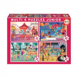 PUZZLE PENTRU COPII 4B1 PARCURI DE DISTRACȚI ȘI SĂRBĂTORI DE COPII - 20-40-60-80 BUCĂȚI - EDU18601 - EDU18601 - view 1