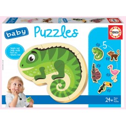 PUZZLE PENTRU COPII 5В1 EDUCA - ANIMALE TROPICALE - EDU18587 - EDU18587 - view 1