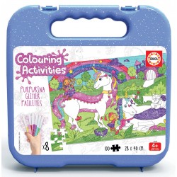 VALIZĂ UNICORN EDUCA PUZZLE DE COLORAT 100 BUC. - EDU18066 - EDU18066 - view 1