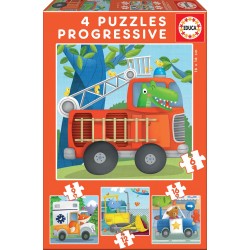PUZZLE COPII 4B1 EDUCA - ECHIPĂ DE SALVARE - 6-9-12-16 BUCĂȚI - EDU17144 - EDU17144 - view 1