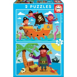 PUZZLE PENTRU COPII 2 ÎN 1 PIRAȚI - 2X20 BUCĂȚI - EDU17149 - EDU17149 - view 1