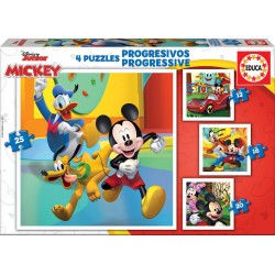 PUZZLE PENTRU COPII 4 ÎN 1 MICKEY & PRIETENI - 12-16-20-25 BUCĂȚI - EDU19294 - EDU19294 - view 1