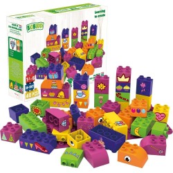 BIOBUDDI CONSTRUCTOR - CUBURI EDUCAȚIONALE PENTRU FETE 40BUC. - BB0007 - BB0007 - view 1