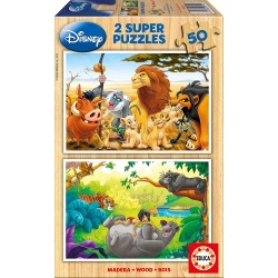 PUZZLE PENTRU COPII 2B1 DISNEY PRIETENIE ANIMALE - 2X50 BUC. - EDU13144 - EDU13144 - view 1