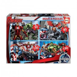 PUZZLE PENTRU COPII 4B1 DISNEY THE AVENGERS - 50-80-100-150 BUCĂȚI - EDU16331 - EDU16331 - view 1