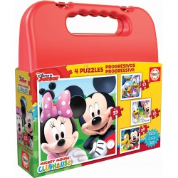 PUZZLE ÎN CAZĂ EDUCA MICKEY MOUSE CLUB HOUSE - 12-16-20-25 BUCĂȚI - EDU16505 - EDU16505 - view 1
