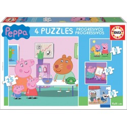 PUZZLE COPII 4B1 EDUCA PEPPA PIG - 12-16-20-25 BUC. - EDU16817 - EDU16817 - view 1