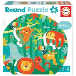 PUZZLE ROTUND PENTRU COPII EDUCA JUNGLE - 28 BUC. - EDU18906 - EDU18906 - view 1