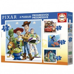 EDUCA DISNEY PIXAR 4B1 PUZZLE PROGRESIV - 12-16-20-25 BUCĂȚI - EDU19681 - EDU19681 - view 1