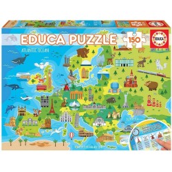 PUZZLE PENTRU COPII EDUCA - HARTA EUROPEI - 150 BUCĂȚI - EDU18607 - EDU18607 - view 1