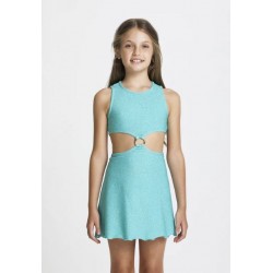 ROCHIE DE COPII 4GIVENESS CU ELEMENTE DE LUREX DECUPATE PENTRU FETITE - FGCG1839TIFFANY - FGCG1839TIFFANY - view 1