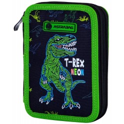 Ученически несесер с аксесоари, Astra, T-Rex Neon, 20.5 х 13 х 4.5 см - AS503023019 - view 1