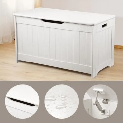 Детска Ракла Ginger Home за Съхранение на Играчки и Книжки, Кутия с Плавно Затварящ се Капак, 2 в 1 Скрин и Дървена Пейка - WHITE - JWTR-3086 WHITE - view 12
                  