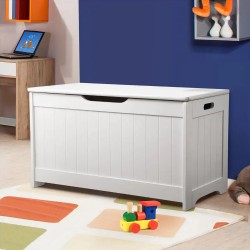 Детска Ракла Ginger Home за Съхранение на Играчки и Книжки, Кутия с Плавно Затварящ се Капак, 2 в 1 Скрин и Дървена Пейка - WHITE - JWTR-3086 WHITE - view 14
                  