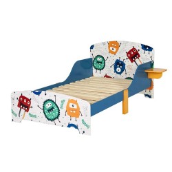 PAT COPII DIN LEMN CU PROTECTIE CALATA GINGER HOME, CADRU SALTEA SLAM 140/70 CM, BAZ CONFORTABLE - MONSTER - TF6050 - TF6050 - view 1