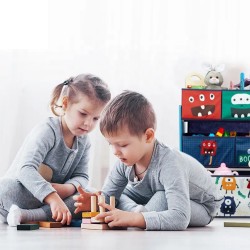 Детски Органайзер за Играчки, Eетажерка, Секция, с 9 Текстилни Кутии за Съхранение Ginger Home - MONSTER - TF6061 - view 9
                  