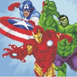 KIT CRAFT BUDDY DIAMOND ART, SUPER EROI, 30X30CM, 6 BUC. - CBCAK-MCU940M - CBCAK-MCU940M - view 1
