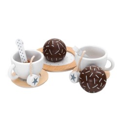 Детски Дървен Комплект Ginger Home за Чай и Кафе с Аксесоари - бяло/сиво - W10B318B - view 4
                  