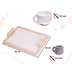 Детски Дървен Комплект Ginger Home за Чай и Кафе с Аксесоари - бяло/сиво - W10B318B - view 8
                  