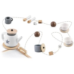 Детски Дървен Комплект Ginger Home за Чай и Кафе с Аксесоари - бяло/сиво - W10B318B - view 10
                  