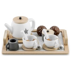 Детски Дървен Комплект Ginger Home за Чай и Кафе с Аксесоари - бяло/сиво - W10B318B - view 16
                  