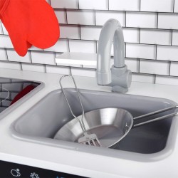 Детска Дървена Кухня Ginger Home със Звук, Светлина и Аксесоари за Готвене - Бяло/Сиво - W10C493J - view 12
                  