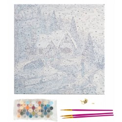 Творчески комплект Craft Buddy Рисуване по номера, Завръщане на село за Коледа, 30х30см - CBPBN-TK3030-65 - view 4
                  