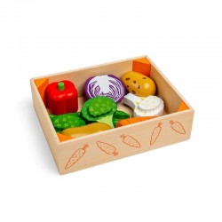 KIT DE GATIT PENTRU COPII DIN LEMN BIGJIGS - LAZI CU LEGUME - BJ477 - BJ477 - view 1