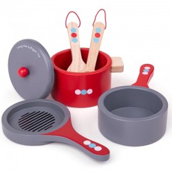 SET DE GĂTIT PENTRU COPII BIGJIGS DIN LEMN CU TIGA ȘI OALE - BJ616 - BJ616 - view 1
