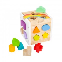 CUB DE SORTARE DIN LEMN CU FIGURE GEOMETRICE CURCUBEU PICIOARE MIC - 6611060719 - 6611060719 - view 1