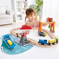 Комплект за игра Hape - Товарно пристанище, 26 части - H3791 - view 3
                  