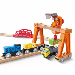 Комплект за игра Hape - Товарно пристанище, 26 части - H3791 - view 4
                  