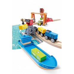 Комплект за игра Hape - Товарно пристанище, 26 части - H3791 - view 5
                  