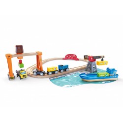 Комплект за игра Hape - Товарно пристанище, 26 части - H3791 - view 6
                  