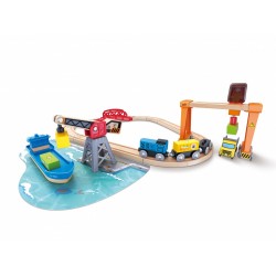 Комплект за игра Hape - Товарно пристанище, 26 части - H3791 - view 11
                  