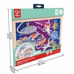 Дървен пъзел Hape Космически приятели, 48 части - H1644 - view 6
                  