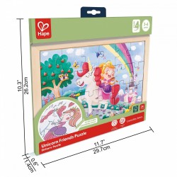Дървен пъзел Hape Еднорог и приятели, 24 части - H1642 - view 5
                  