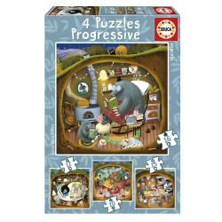 PUZZLE PROGRESIVE EDUCA FOREST TALES 4B1, 16/12/20/25 BUCĂȚI - EDU19685 - EDU19685 - view 1
