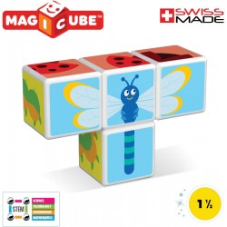 Магнитен конструктор Geomag Magicube - Насекоми и карти 121, 11 части - G121 - view 3
                  