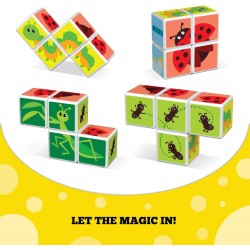 Магнитен конструктор Geomag Magicube - Насекоми и карти 121, 11 части - G121 - view 4
                  