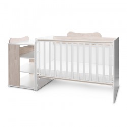 PAT PENTRU COPII LORELLI MULTI CU DOLAP SI SERTAR 190/82 ALB+STEJAR DESCHIS - 10150570036A - 10150570036A - view 1