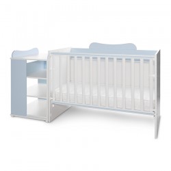 PAT PENTRU COPII LORELLI MULTI CU DOLAP SI SERTAR 190/82 ALB+BABY BLUE - 10150570039A - 10150570039A - view 1