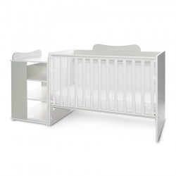 PAT PENTRU COPII LORELLI MULTI CU DOLAP SI SERTAR 190/82 ALB+VERDE LAPTE - 10150570040A - 10150570040A - view 1