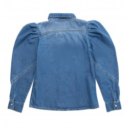 Детска дънкова риза Gaëlle Kids с бофан ръкави за момиче - 2741CD0611V07 - view 3
                  