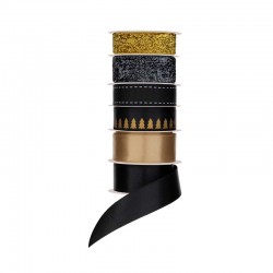 PANGLICĂ GRAFIX, CRĂCIUN, 1,5 M, NEGRU-AUR, 6 BUC - 6606010015 - 6606010015 - view 1