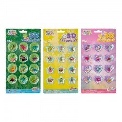 STICKERS GRAFIX 3D CU BROCAD, 12 BUC., ASORTAT, PACHET 72 - 6606210018 - 6606210018 - view 1