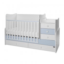 Детско трансформиращо легло LORELLI MAXI PLUS 70/160 бяло+baby blue - 10150580039P - view 3
                  