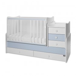 Детско трансформиращо легло LORELLI MAXI PLUS 70/160 бяло+baby blue - 10150580039P - view 4
                  